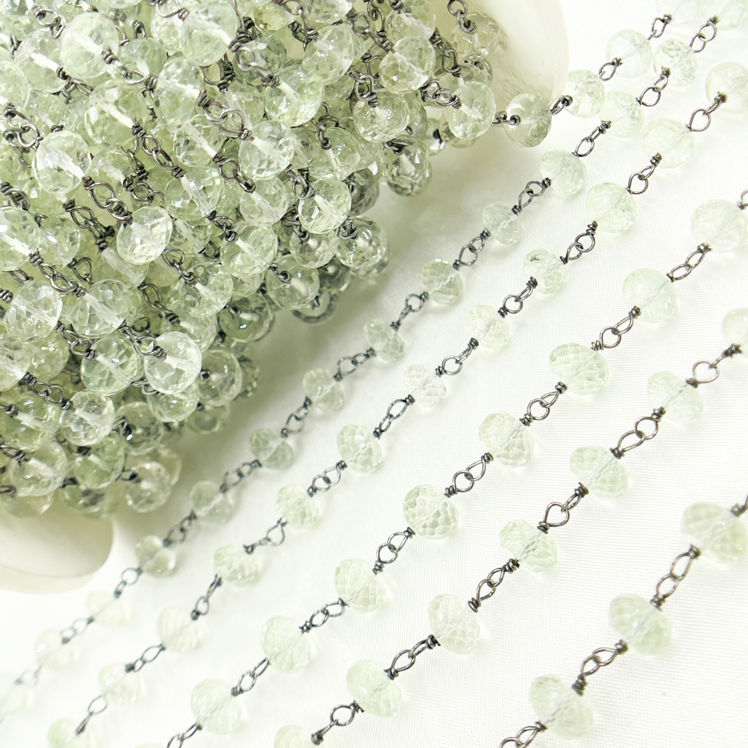Green Amethyst Oxidized Wire Chain