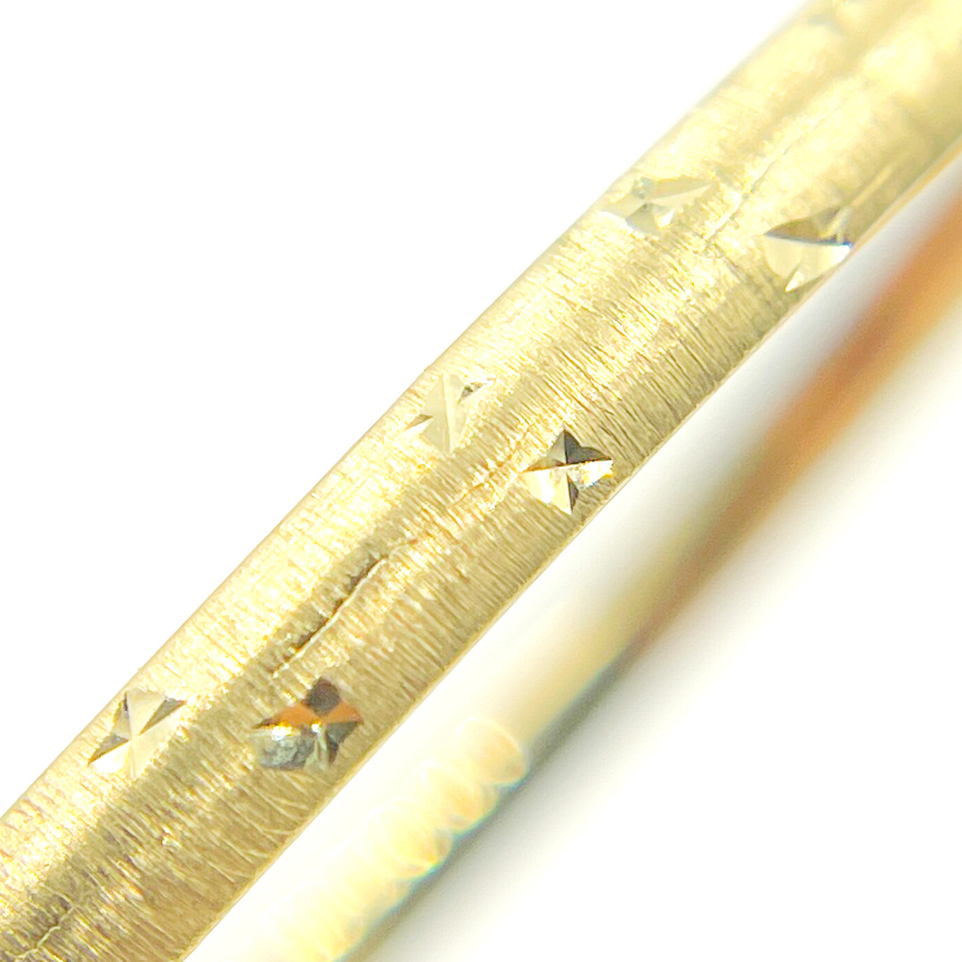 14K Solid Gold Matte Textured Bangle