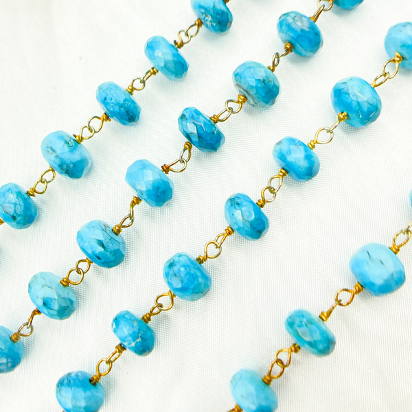 Turquoise Gold Plated Wire Chain