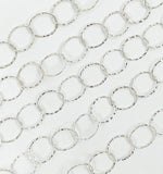 Load image into Gallery viewer, 925 Sterling Silver Hammered Round Link Chain. 693KSS
