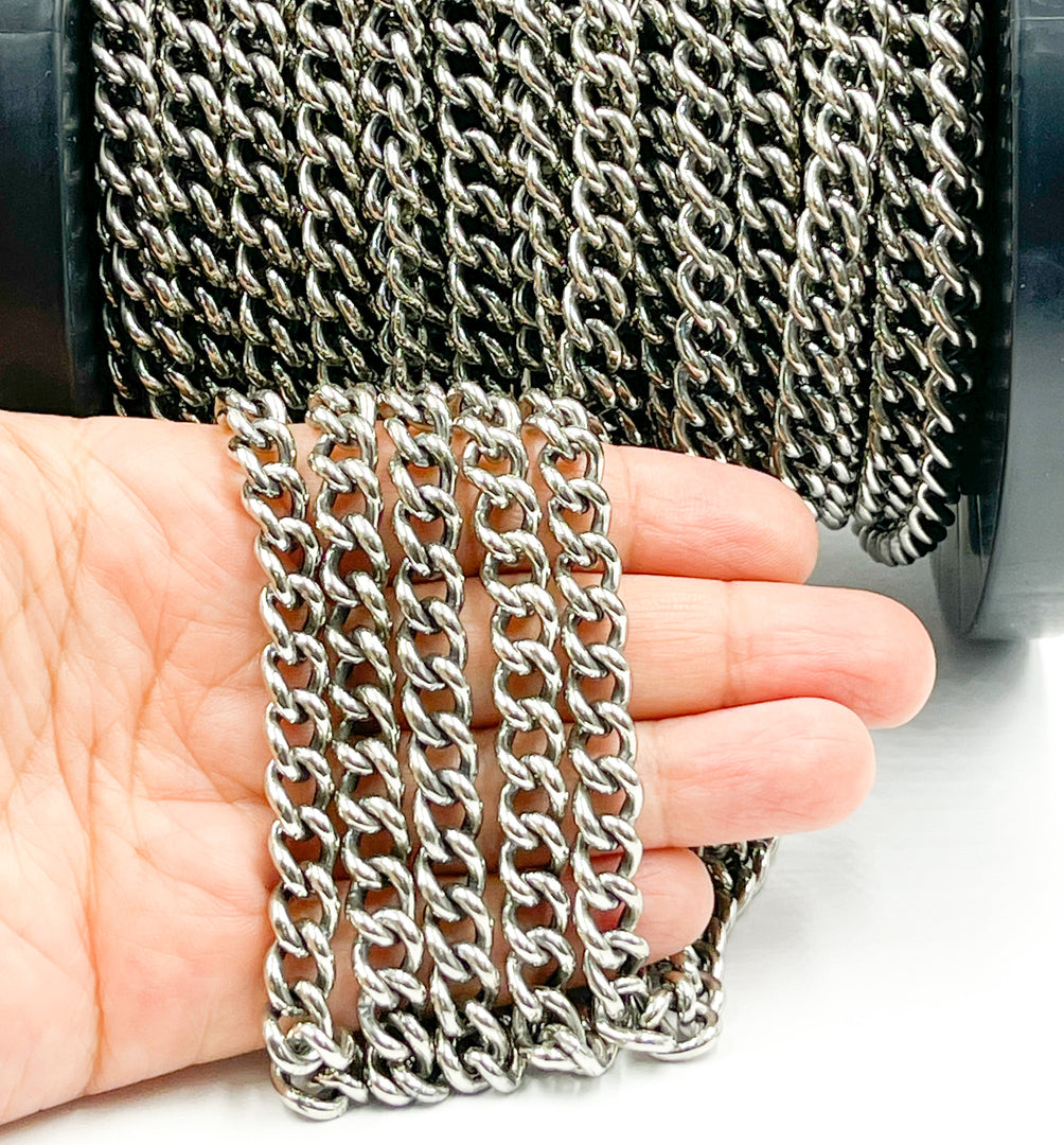 Oxidized 925 Sterling Silver Curb Chain. Y5OX