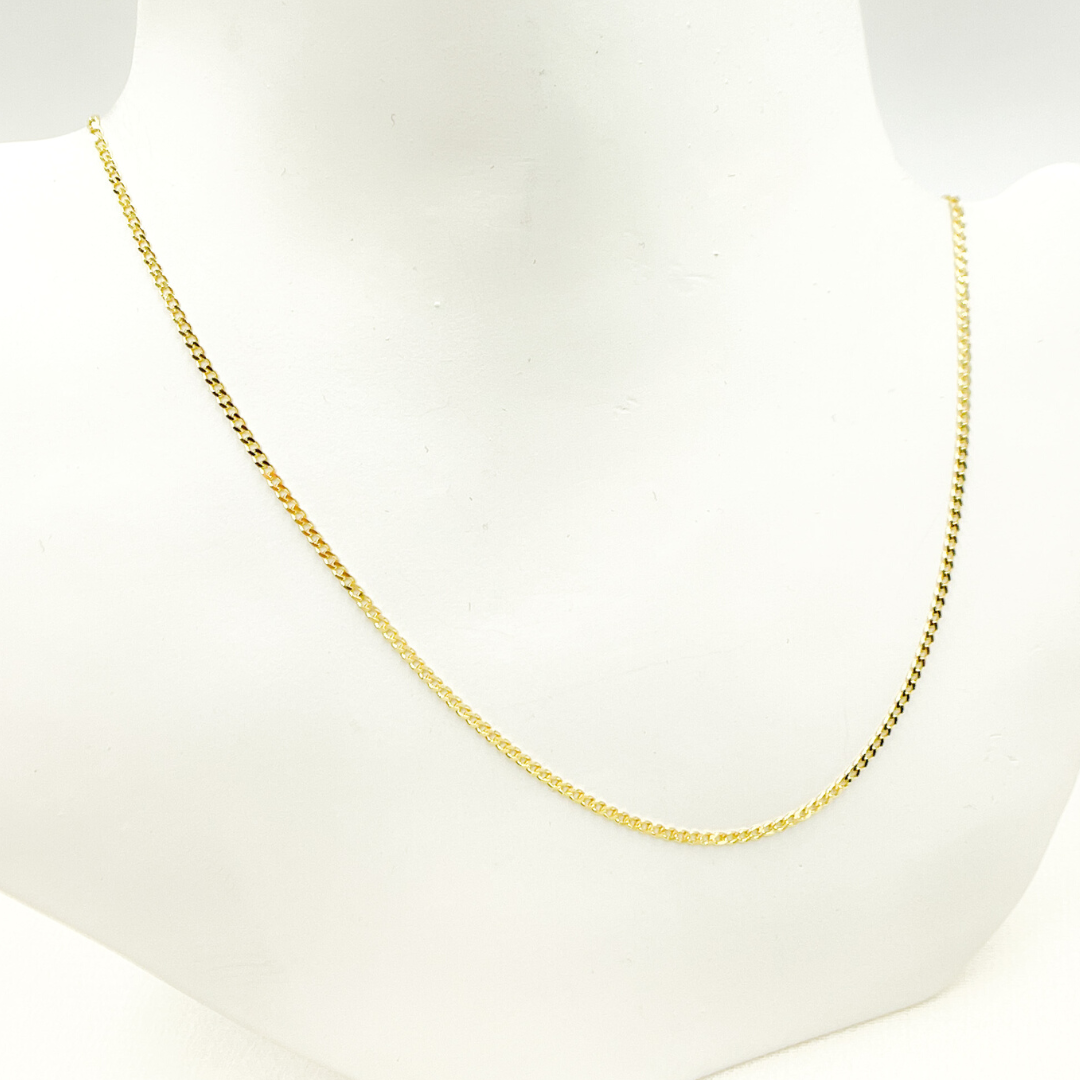 040GMBG2T2A8L001. 14K Solid Yellow Gold Flat Curb Chain