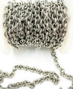 Load image into Gallery viewer, Oxidized 925 Sterling Silver Hammered Oval Link Chain. 7OX