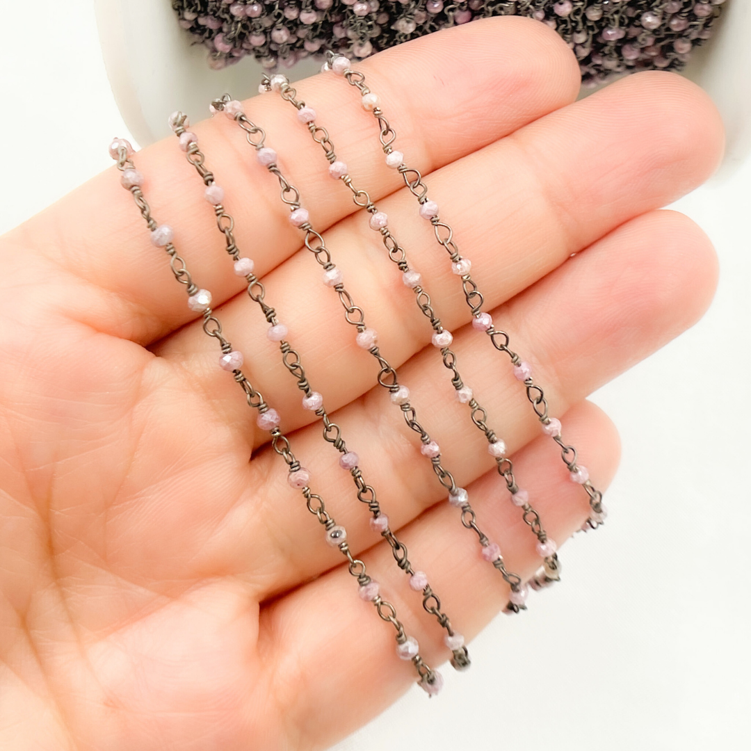 Pink Silverite Oxidized Wire Chain