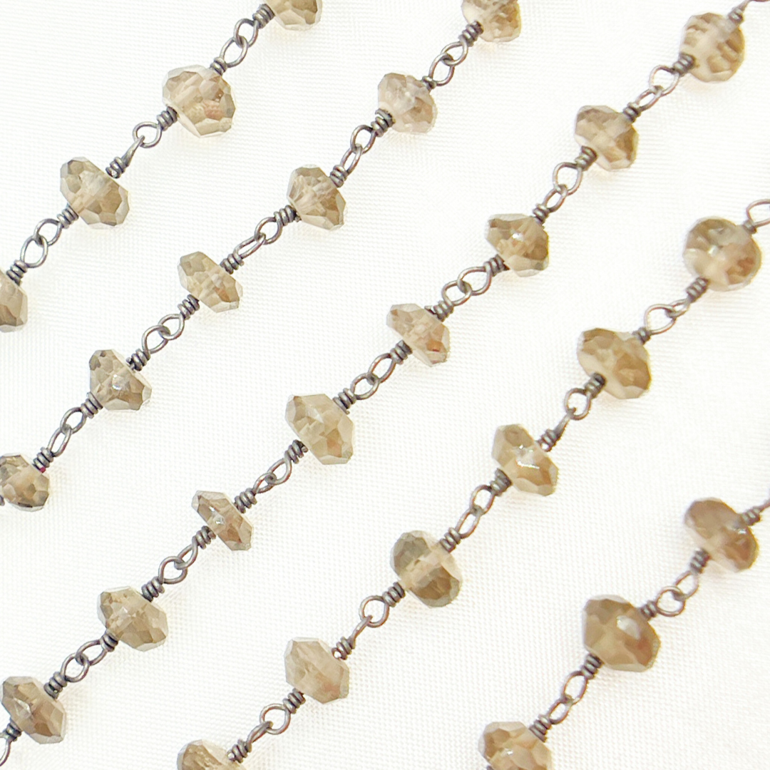Smoky Quartz Oxidized Wire Chain