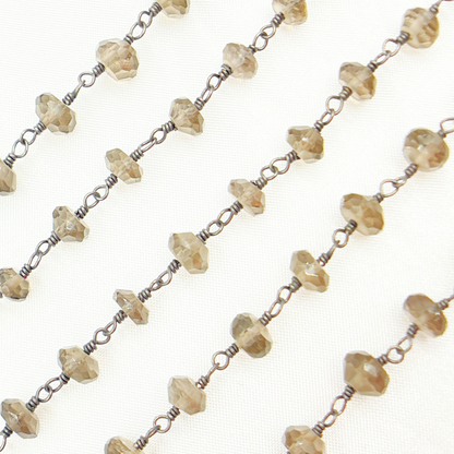 Smoky Quartz Oxidized Wire Chain