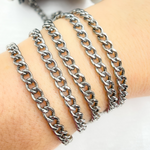 Load image into Gallery viewer, Oxidized 925 Sterling Silver Curb Link Chain. V44OX
