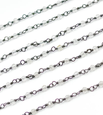 Labradorite Oxidized Wire Wrap Chain.