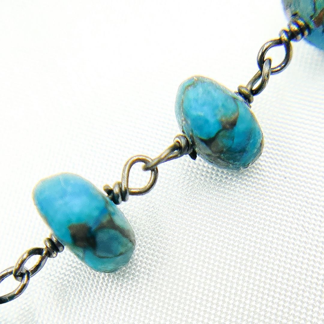 Cooper Turquoise Oxidized Wire Chain. TRQ40