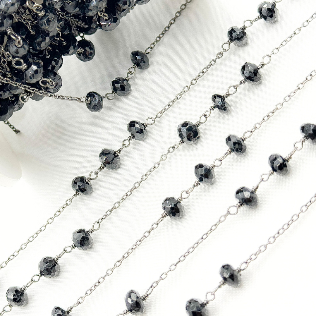 Black Spinel Oxidized Connected Wire Chain.