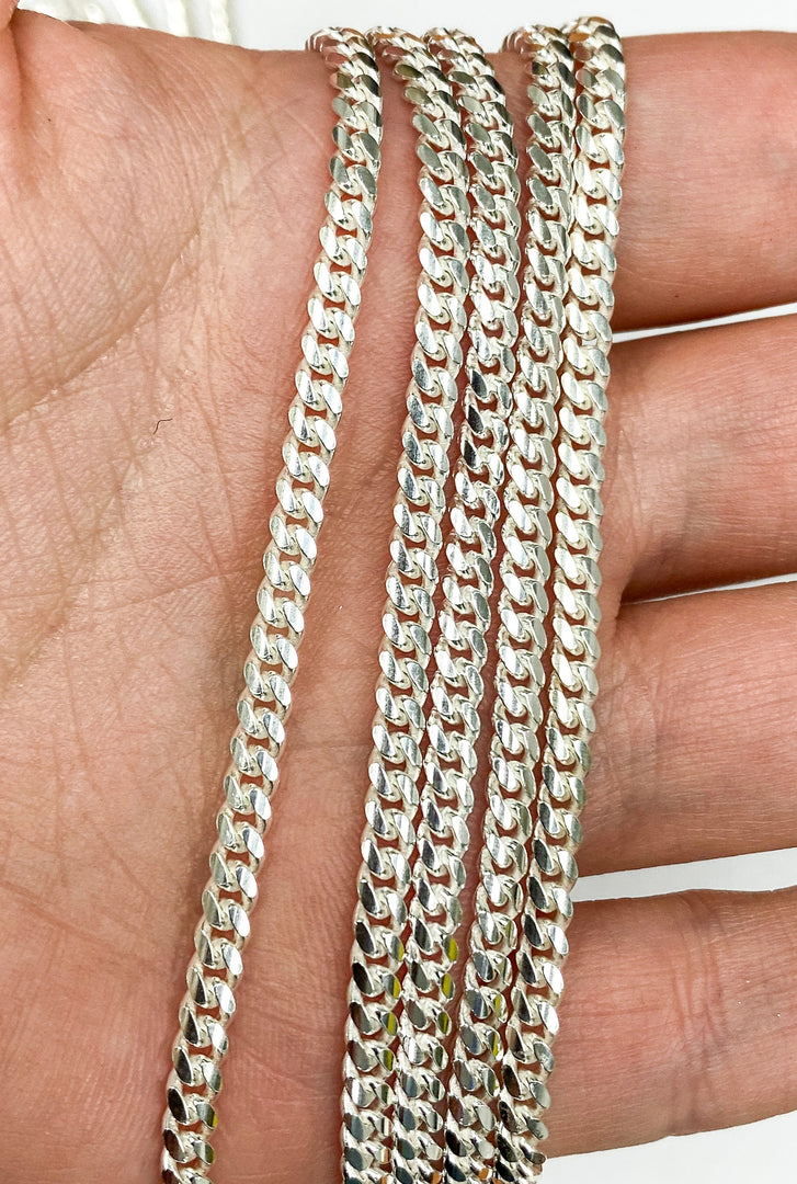 925 Sterling Silver Flat Curb Chain. Z72SS