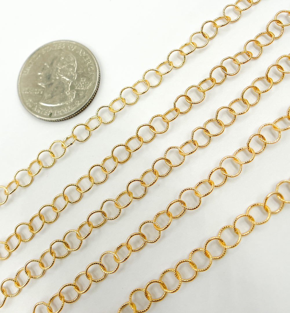 14k Gold Filled Twisted Round  Link Chain. 679TWGF