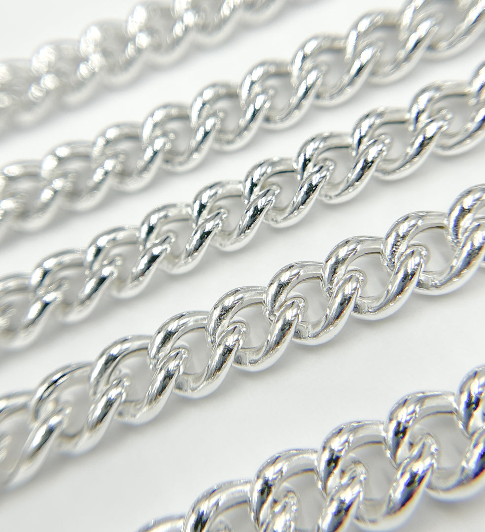 925 Sterling Silver Curb Link Chain. Y4SS