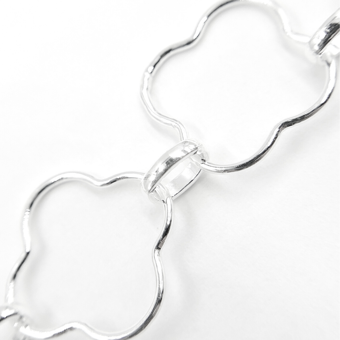 925 Sterling Silver Clover Link Chain