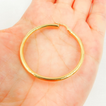 Load image into Gallery viewer, 14K Solid Gold Hollow Smooth Hoop