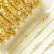 Cubic Zirconia Round Shape Connected Chain