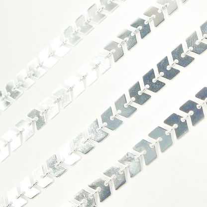 925 Sterling Silver Chevron Chain