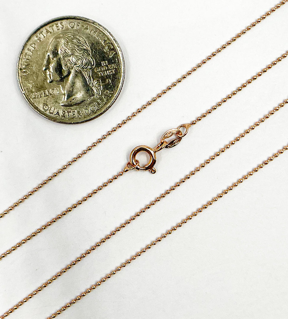 Rose Gold Pated 925 Sterling Silver  Ball Finish Necklace. 4Necklace
