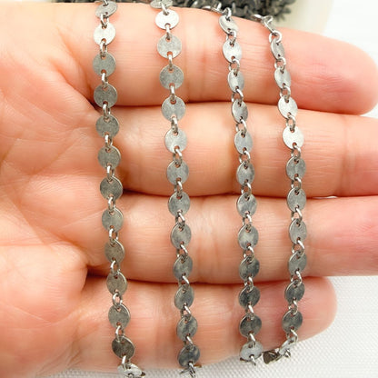 Oxidized 925 Sterling Silver Disc Chain