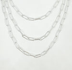 Load image into Gallery viewer, 925 Sterling Silver Paperclip Chain Bulk Smooth Rectangle Link Chain. V7SS
