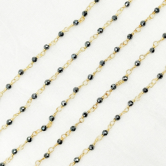 Hematite Gold Plated Wire Chain.