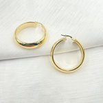 Load image into Gallery viewer, 14K Solid Gold Hollow Hoop