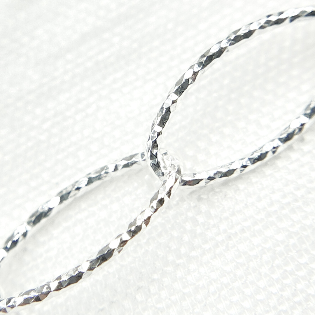 Y82SS. Sterling Silver Diamond Cut Oval Link Chain