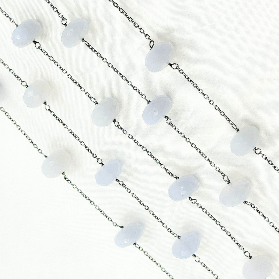 Natural Chalcedony Oxidized Wire Chain. PCL5