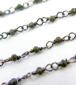 Load image into Gallery viewer, Black Moonstone Wire Wrap Chain. BMS3
