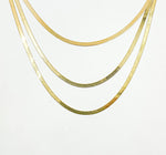 Load image into Gallery viewer, 925 Sterling Silver Herringbone Gold Plated 3.4 mm width Necklace. HER1GPNecklace
