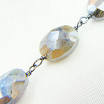 Load image into Gallery viewer, Coated Labradorite Oval Shape Oxidized Wire Chain. CLB52
