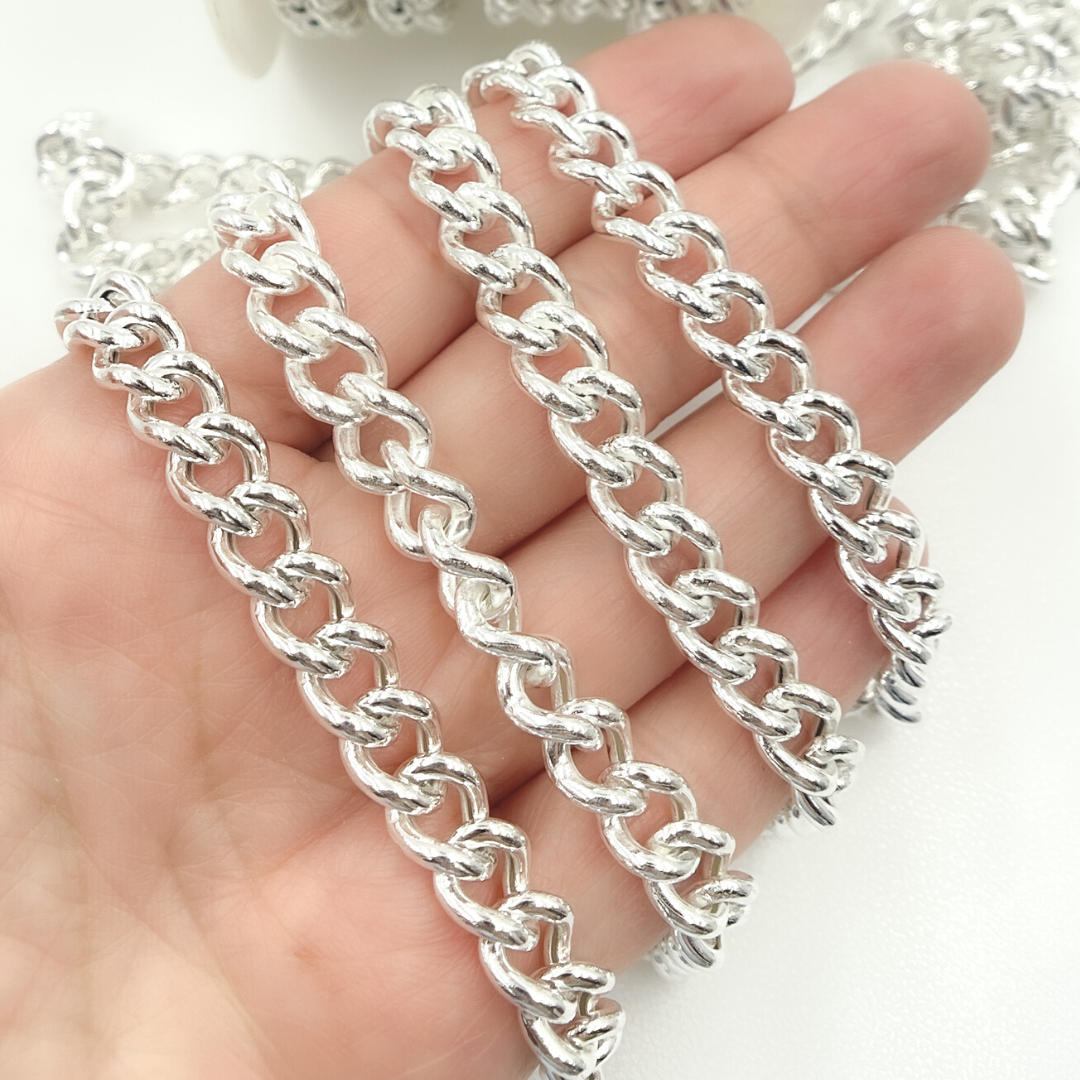 925 Sterling Silver Smooth Curb Link Chain. Y5SS