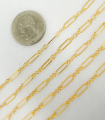 Load image into Gallery viewer, 14k Gold Filled 1 Long Oval Link &amp; 3 Round Flat Link Chain. 333FGF
