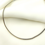 Load image into Gallery viewer, 925 Sterling Silver Gold Plated with Black Rhodium Flat Wheat Necklace. 0502213GBNecklace
