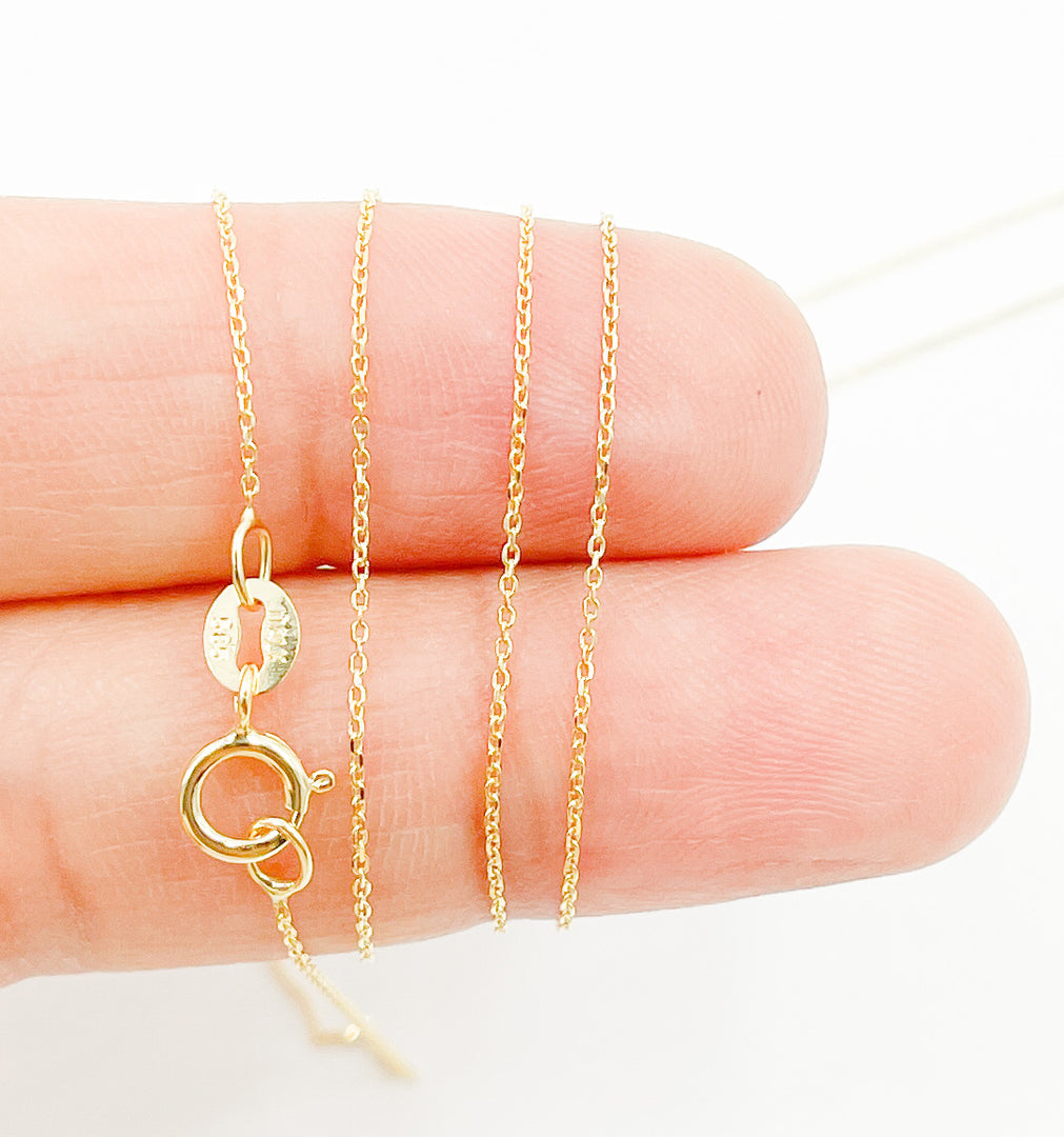 R04TFT5. 14K Solid Gold Cable Chain