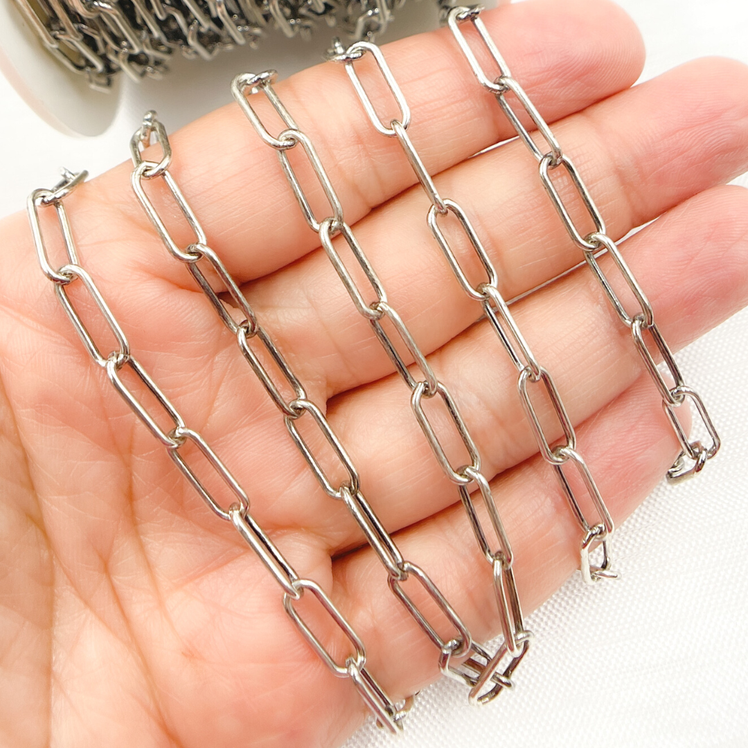Oxidized Sterling Silver Paperclip Chain