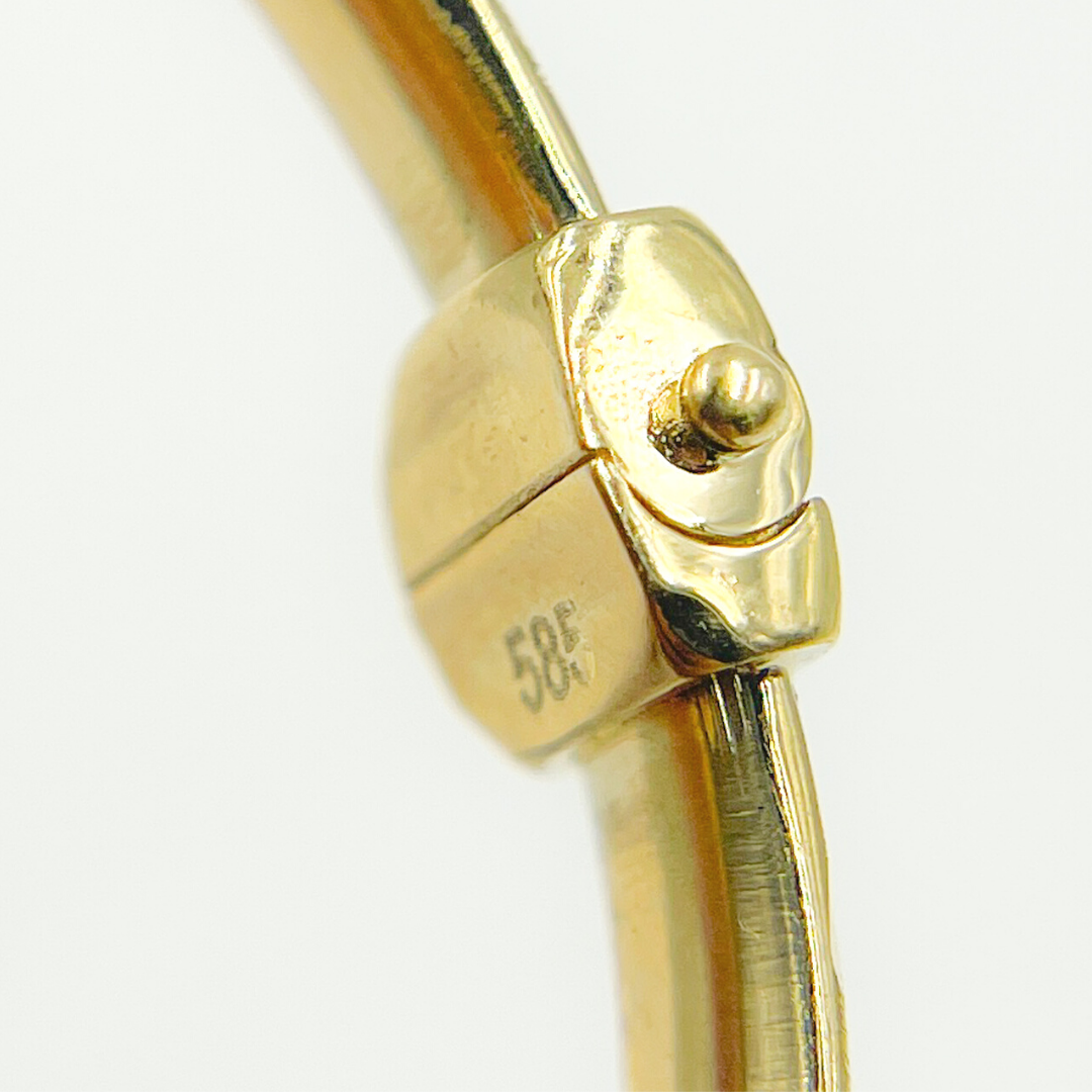 14K Solid Gold Matte Textured Bangle