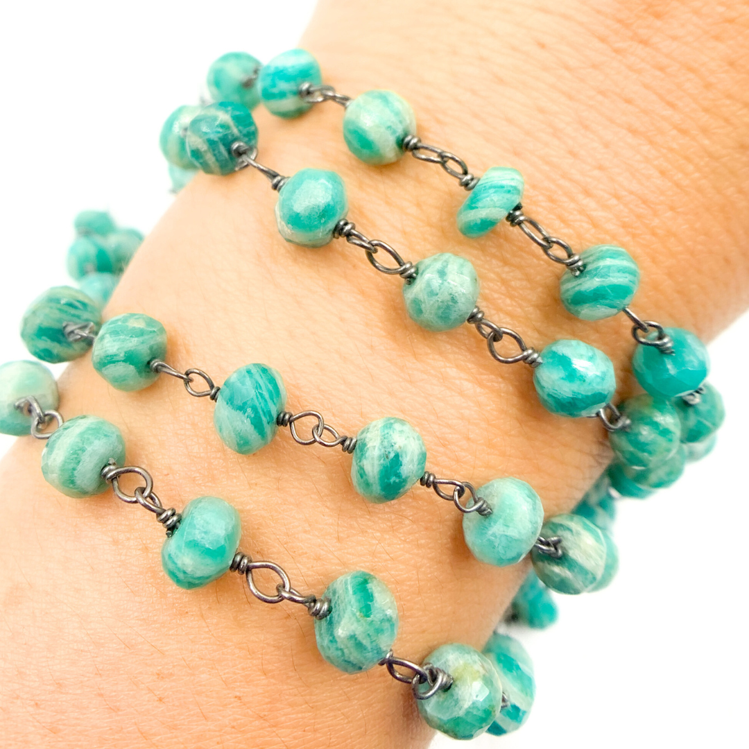 Amazonite Oxidized Wire Chain