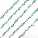 Load image into Gallery viewer, Turquoise Black Rhodium 925 Sterling Silver Wire Chain. TRQ16
