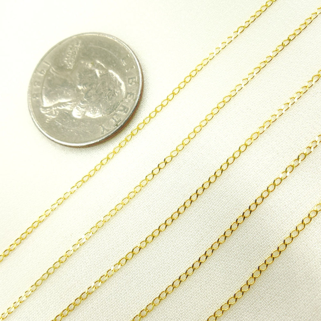 14K Solid Yellow Gold Cable Link Chain. 030GLBPT2byFt