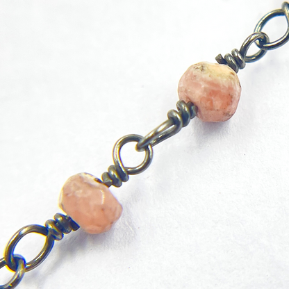 Rhodochrosite Wire Wrap Chain