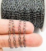 Load image into Gallery viewer, Black Rhodium 925 Sterling Silver Cable 4x3 mm Link Chain. BR7
