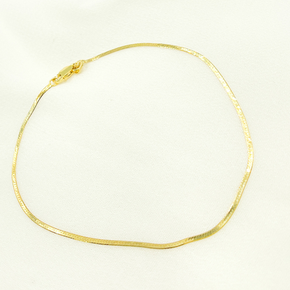 14K41 Bracelet. 14K Solid Yellow Gold Herringbone Bracelet