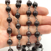 Wood Round Shape Wire Wrap Chain