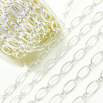 Load image into Gallery viewer, 925 Sterling Silver Textured &amp; Smooth Oval Links Chain. V52SS
