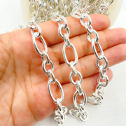 Sterling Silver Smooth Oval and Round Link Chain