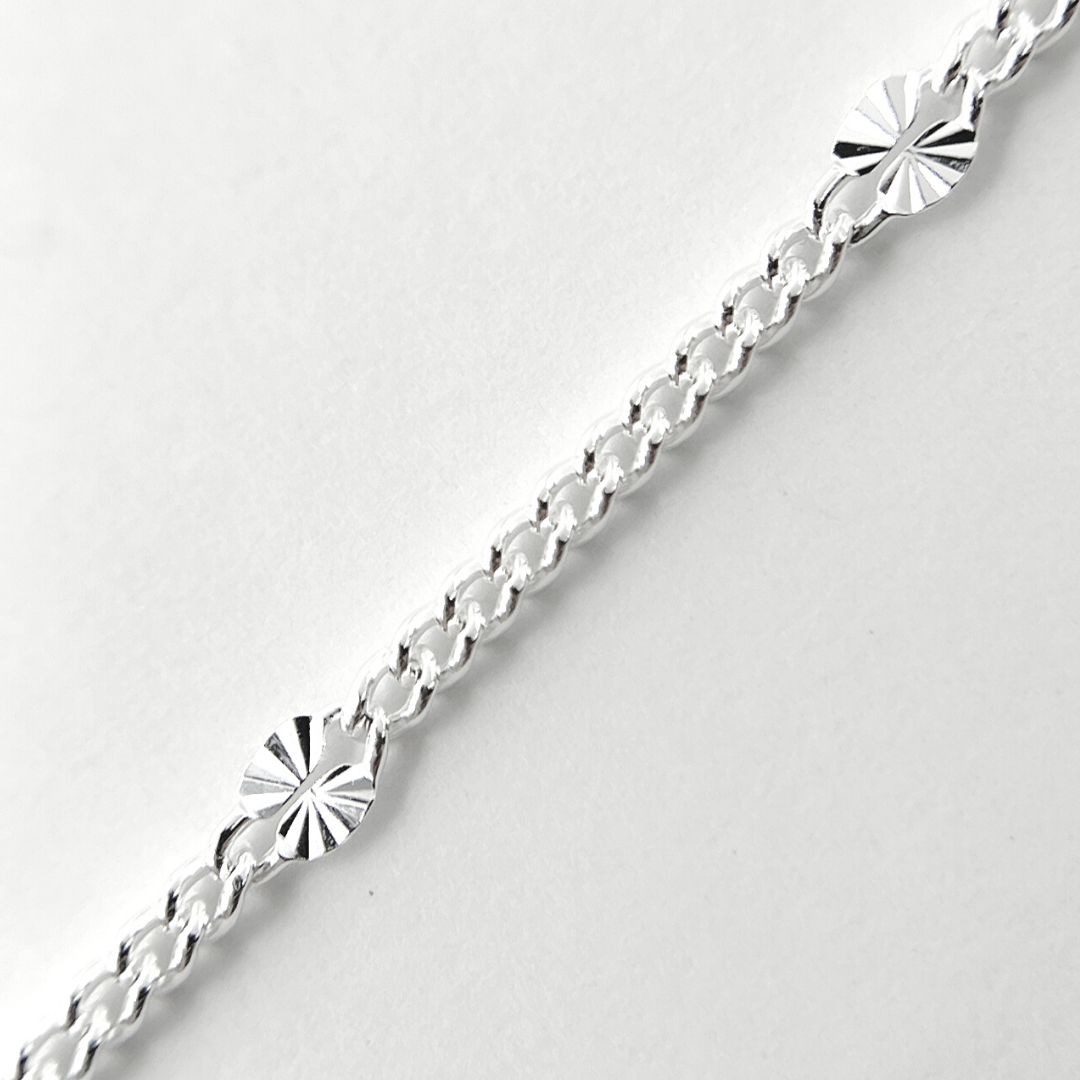 Y118SS. 925 Sterling Silver Curb Chain with Marina Link.