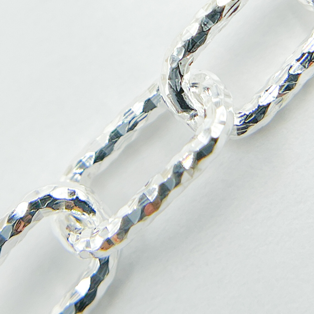 925 Sterling Silver Diamond Cut Paperclip Chain. 