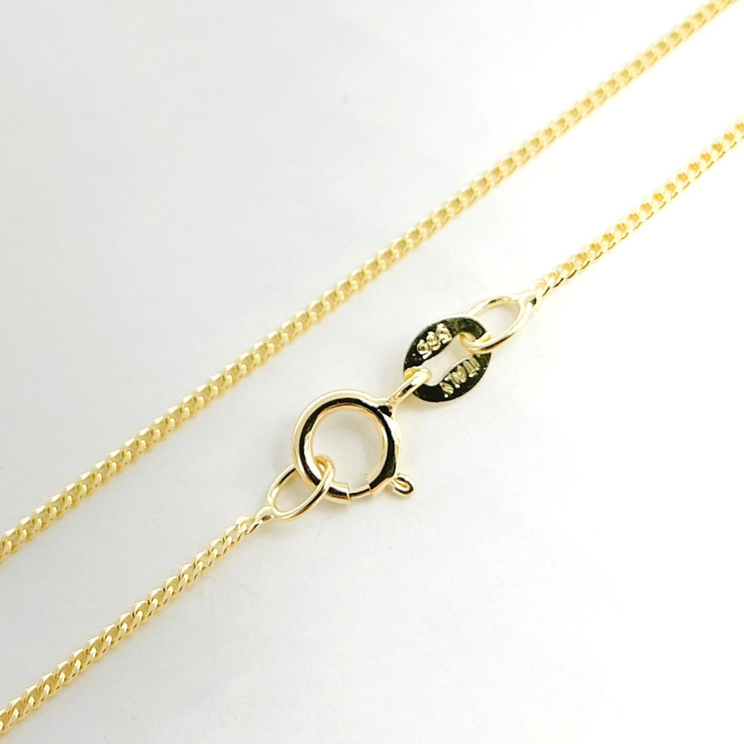 030GT2. 14K Solid Gold Smooth Curb Chain