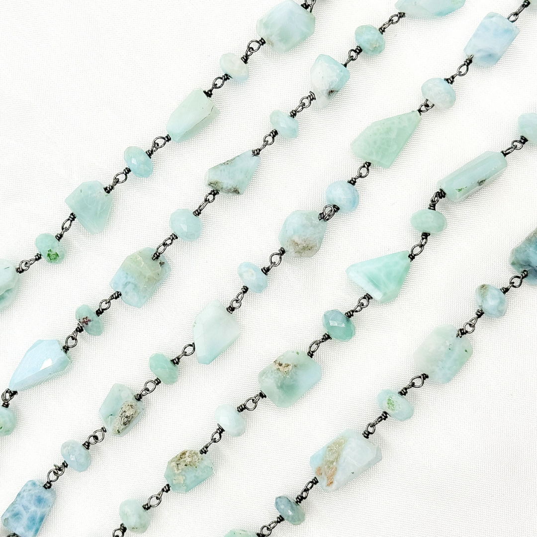Larimar Oxidized Wire Chain.